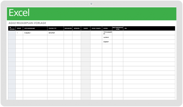 Agile Release-Plan-Vorlage