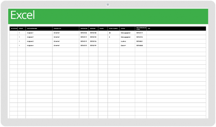 Agile Release-Plan-Vorlage