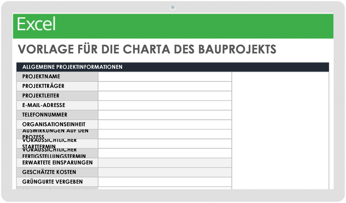 Charta-Vorlage für Bauprojekte