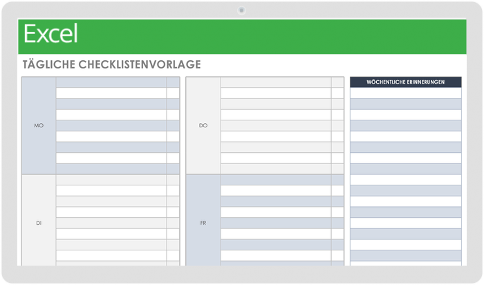 Tägliche Checklistenvorlage