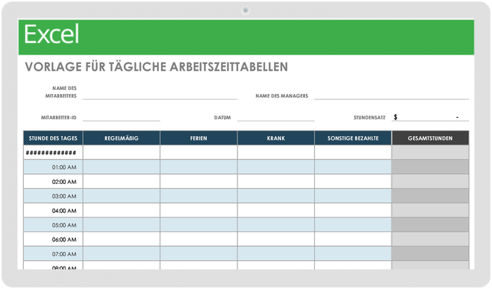 Größte Timecard-Sammlung Tägliche Timesheet-Vorlage