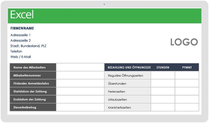 Vorlage Lohnbuchhaltung