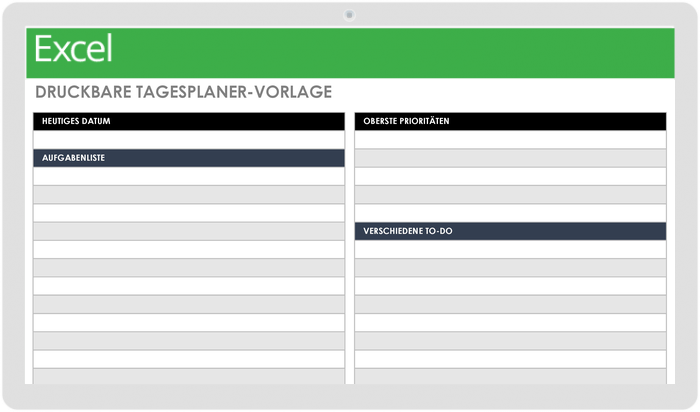 Druckbare Tagesplaner-Vorlage