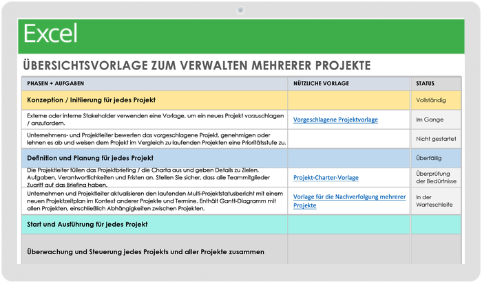 Template to Manage Multiple Projects 49483 - DE