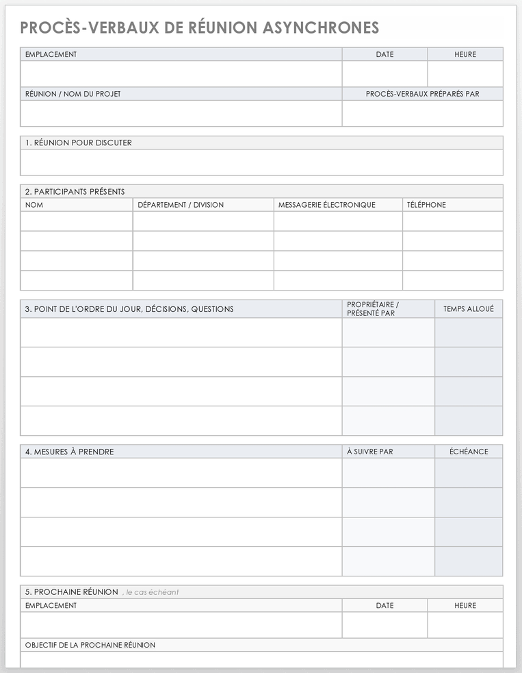 Compte rendu de réunion asynchrone