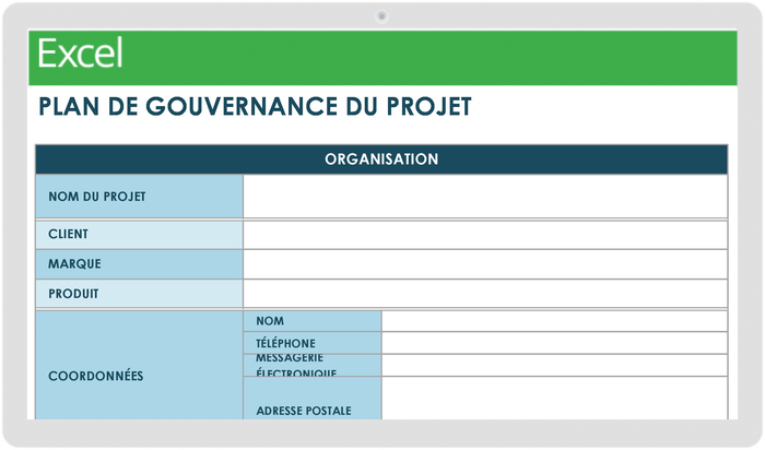 Modèle de plan de gouvernance de projet