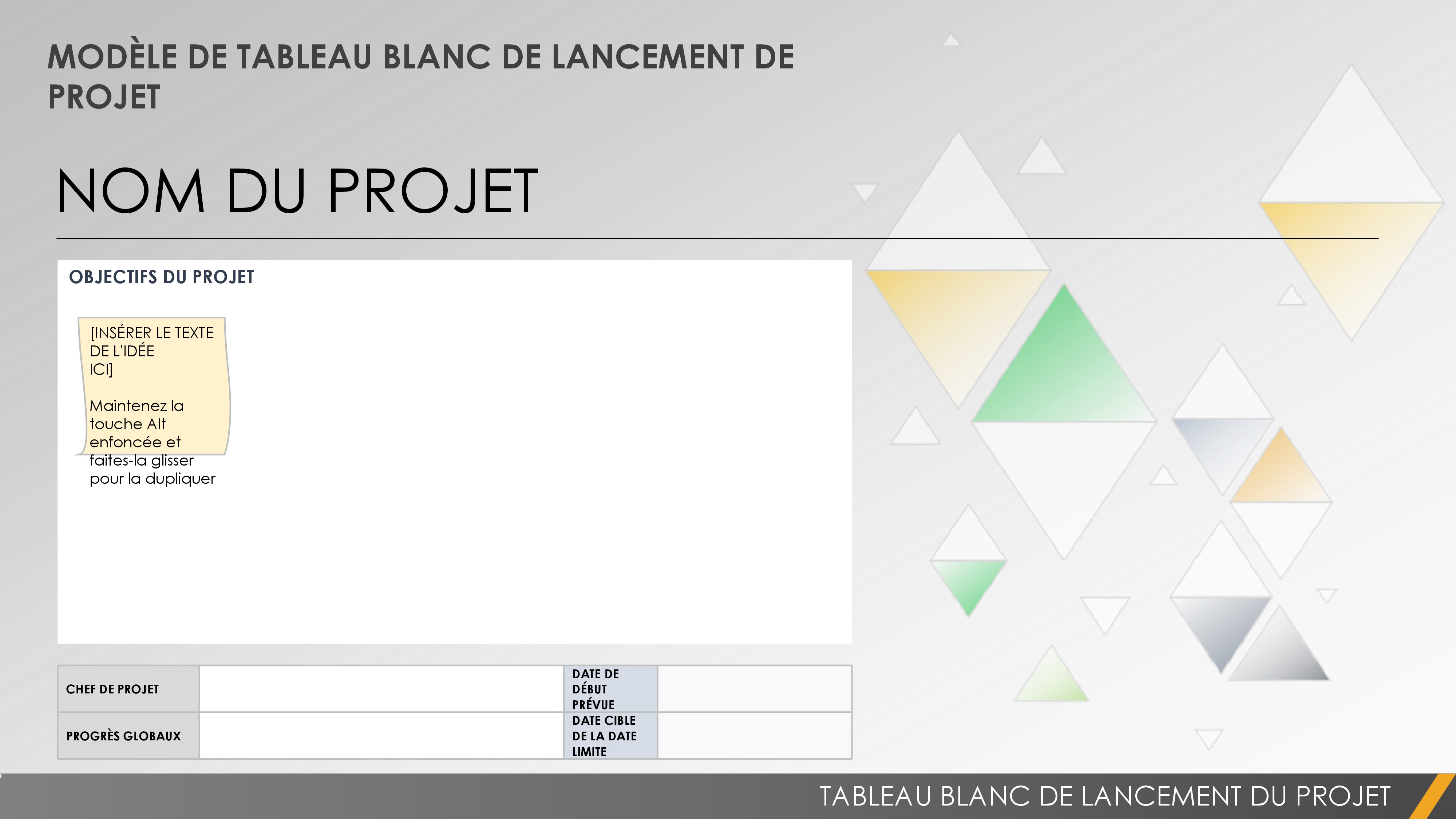 Modèle de présentation de lancement de projet