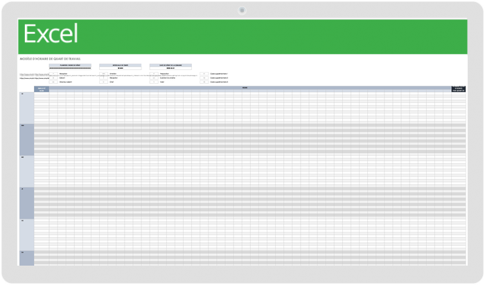 Modèle d'horaire de travail