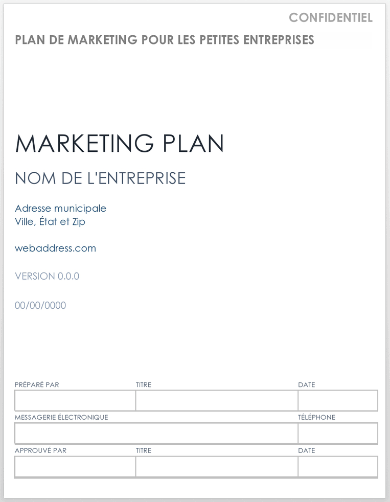 Modèle de plan marketing pour petite entreprise