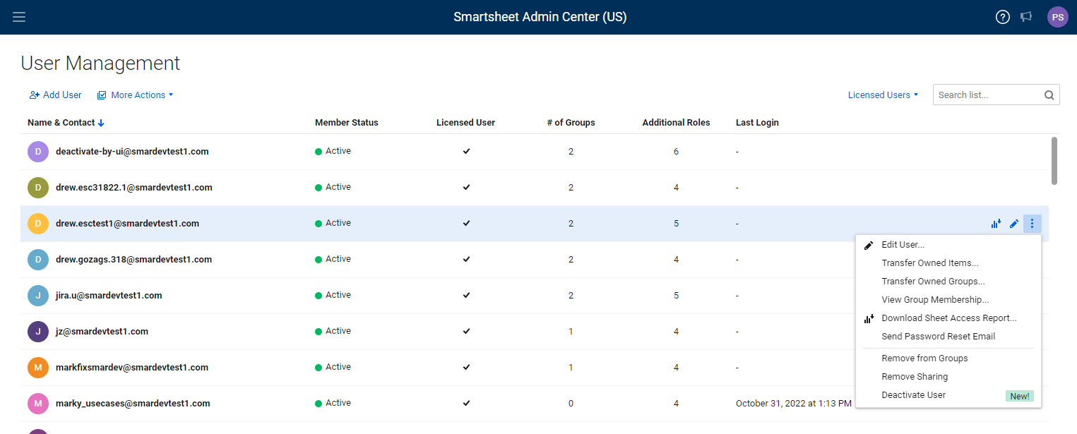 transfer ownership of assets and groups