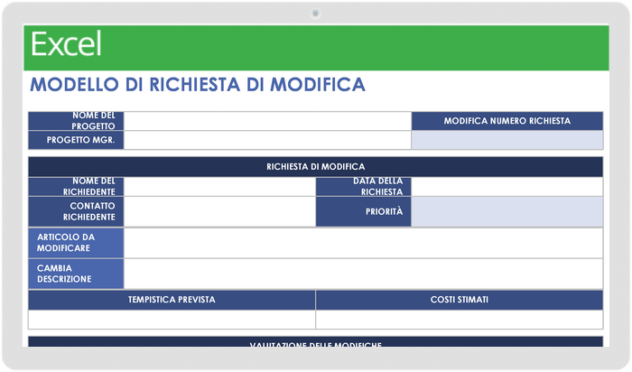 Gestionedell'integrazione del progetto di richiesta di modifica