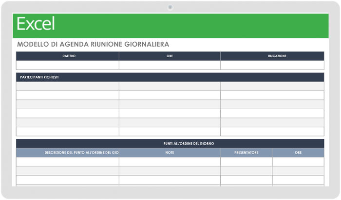 Daily Meeting Agenda - Italian