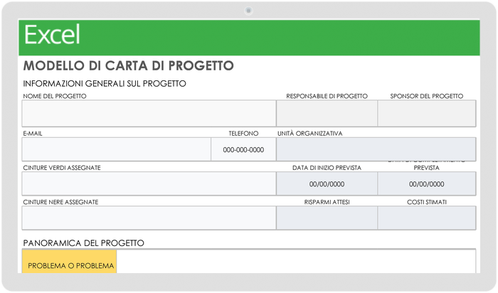 Modello di carta del progetto