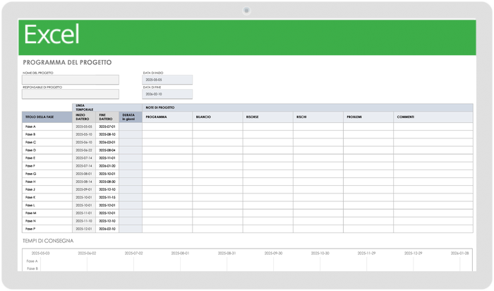 Project Schedule - Italian