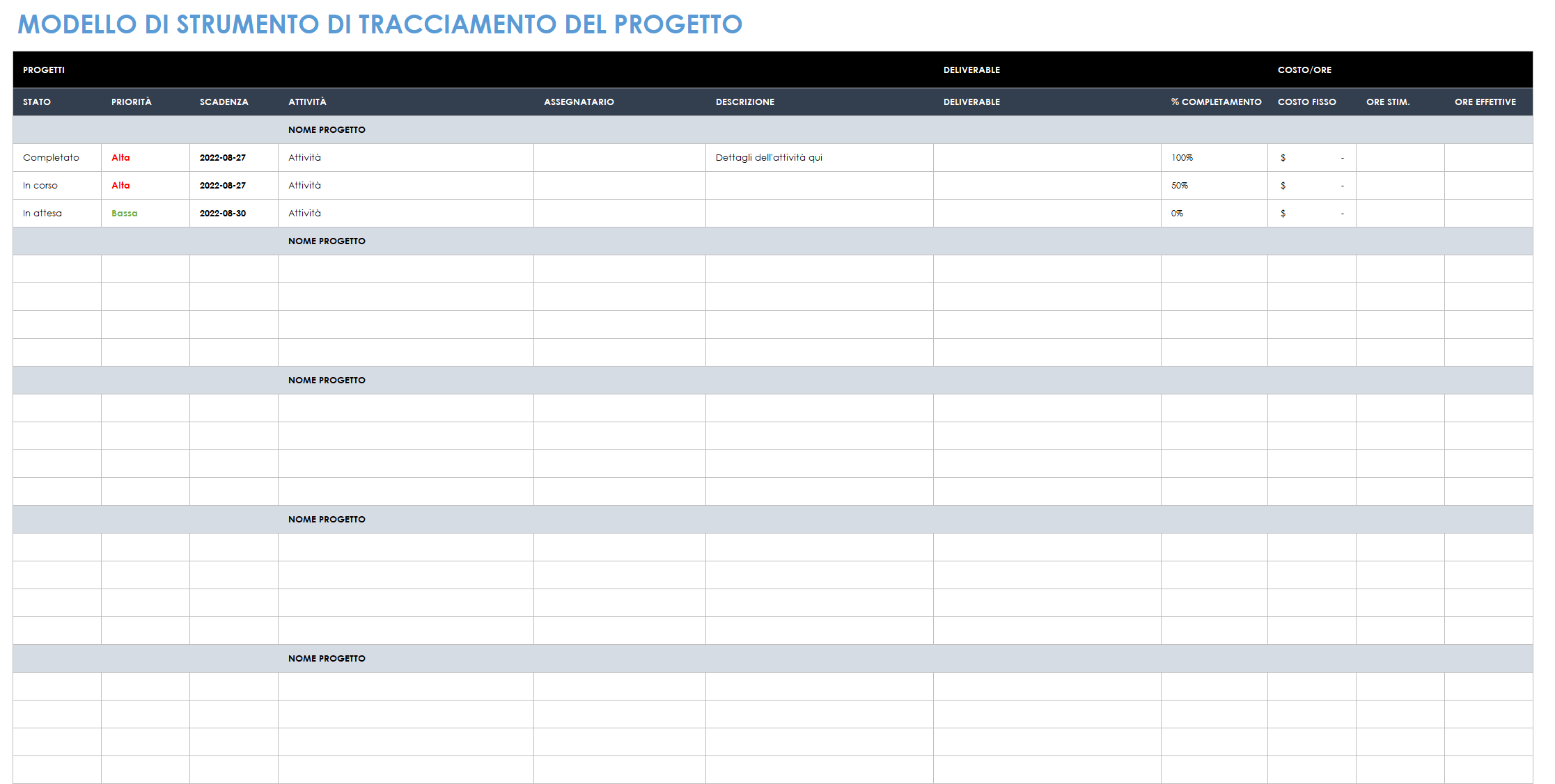 Modello Project Tracker