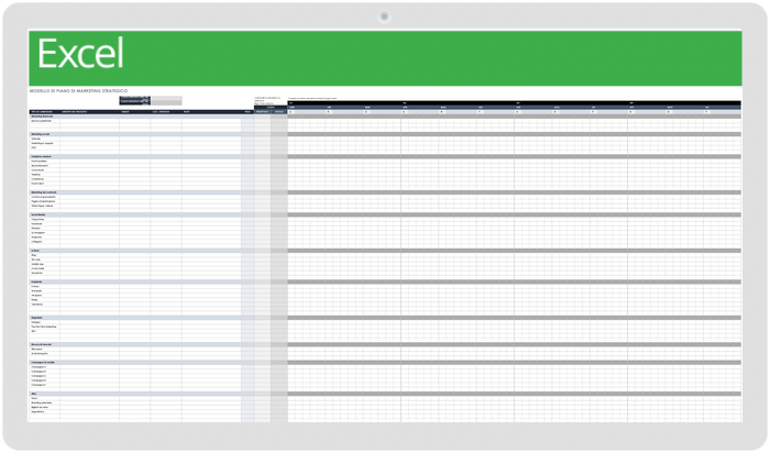 Modello di piano di marketing strategico