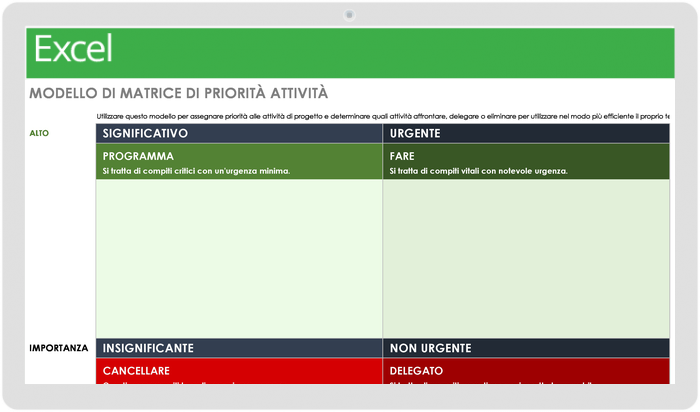 Modello di矩阵di priorita delle attivita