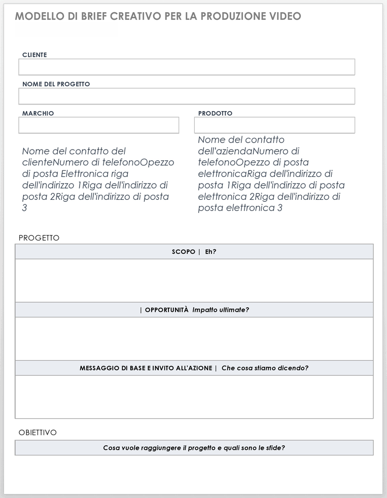Video Production Creative Brief Template 37169 - IT