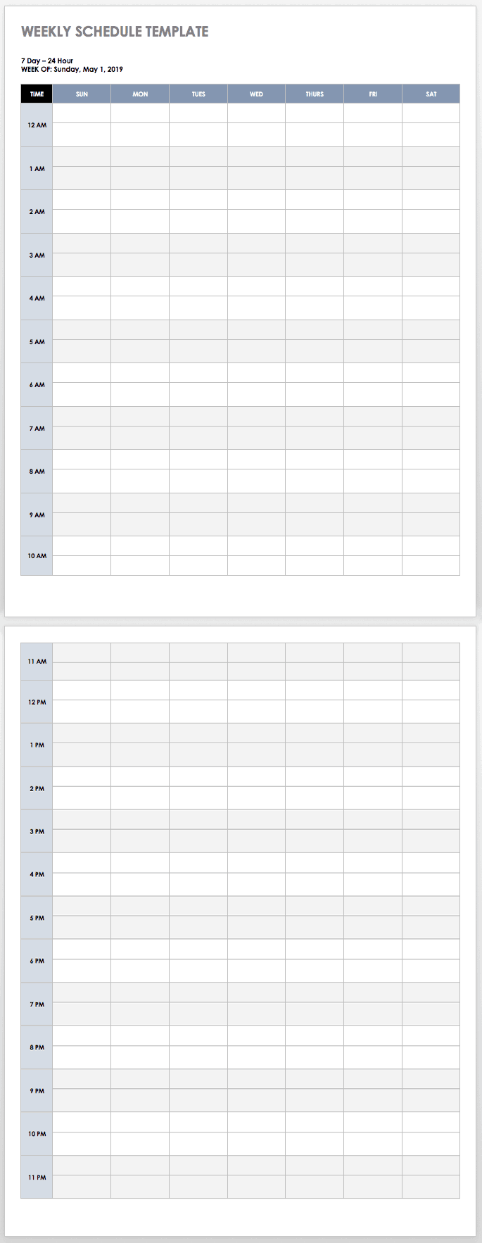 Weekly Schedule Template Word