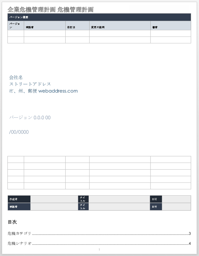 企業危機管理計画