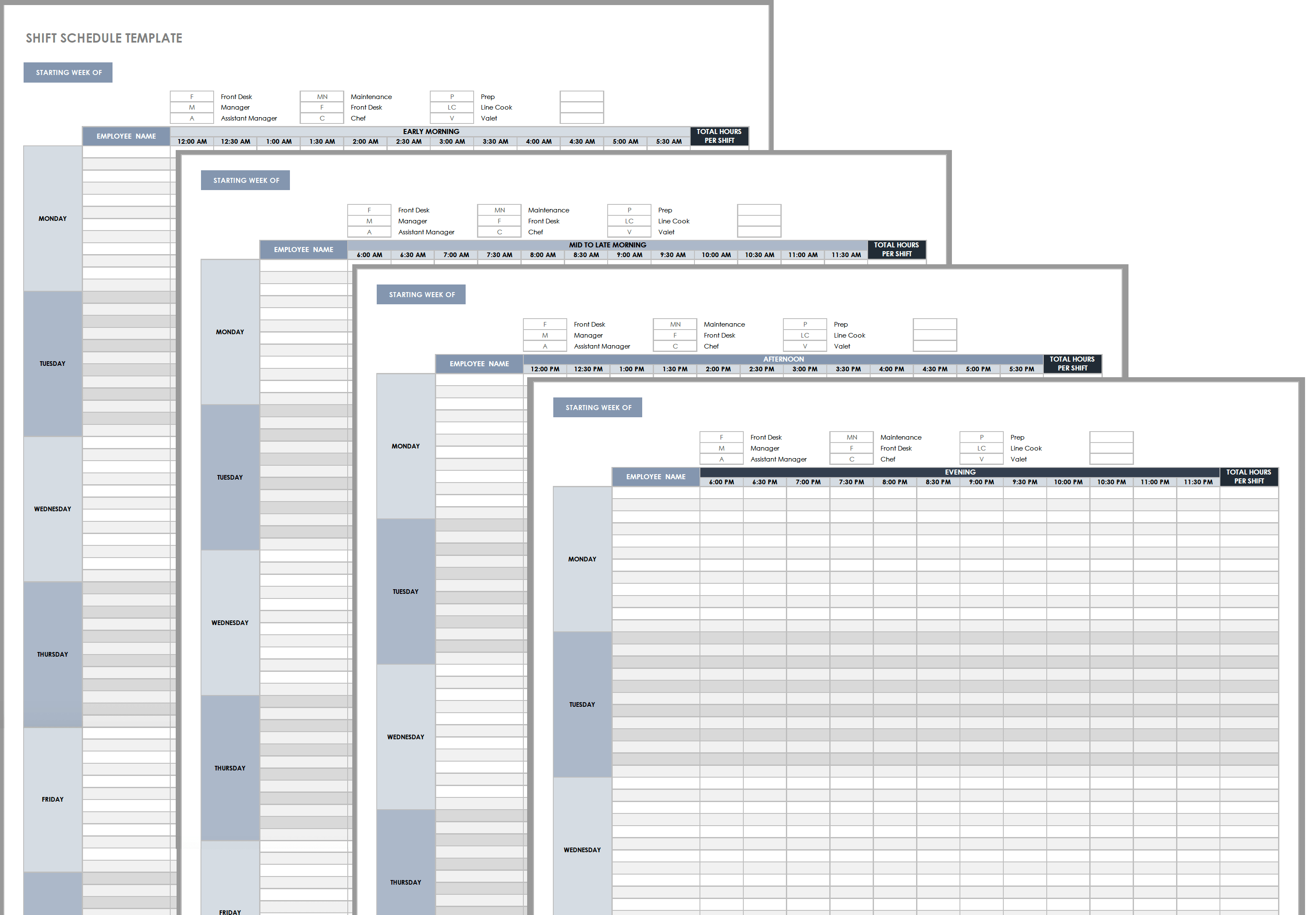 轮班时间表模板