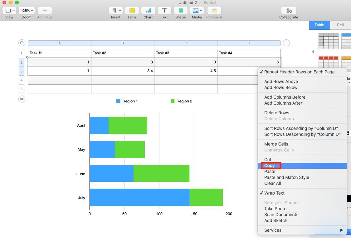 Copy Chart Data