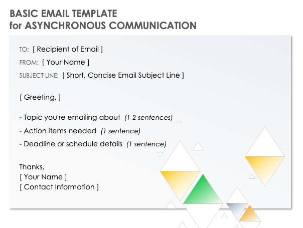 异步通信的基本电子邮件模板