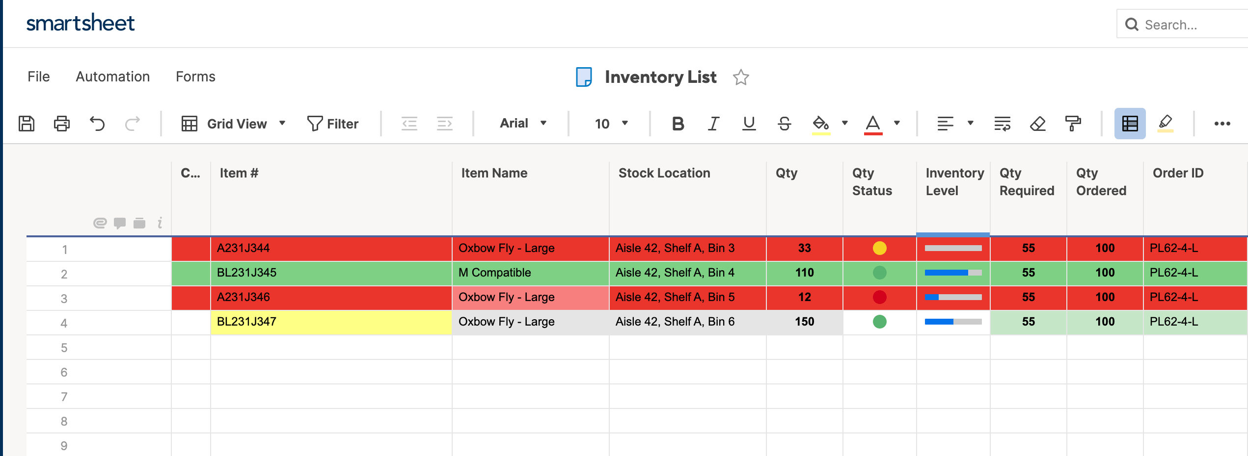 Conditional Formatting Hierarcy