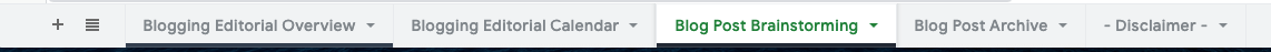 Blog Post Brainstorming Tab
