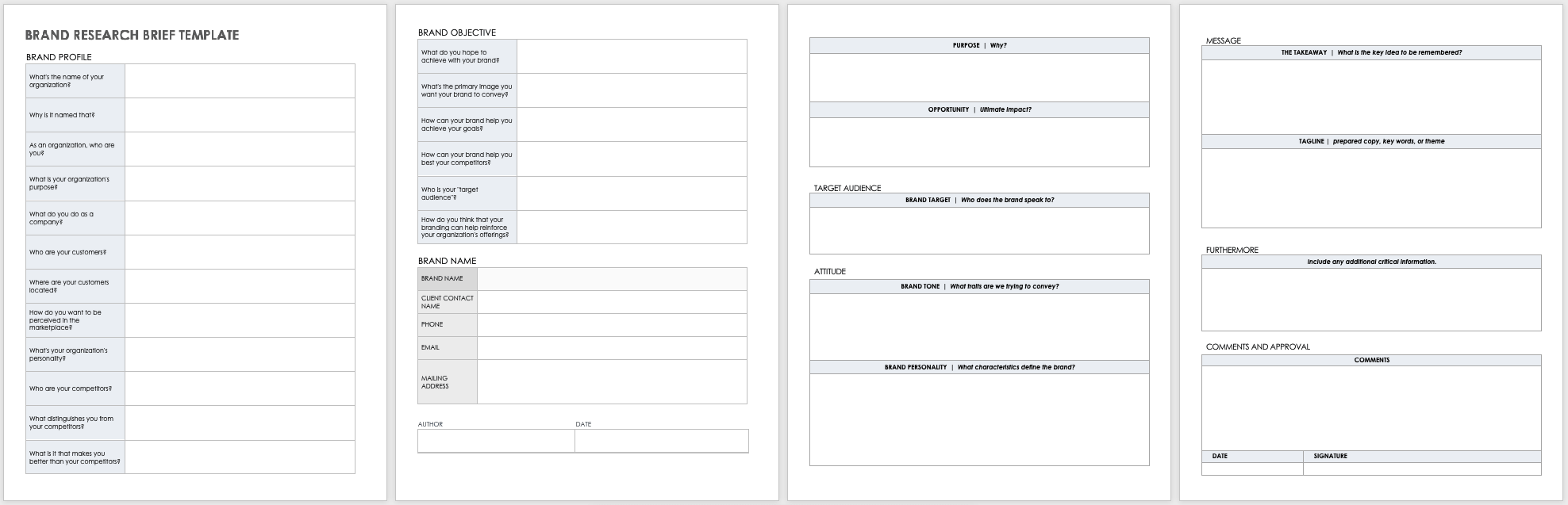 Brand Research Brief Template