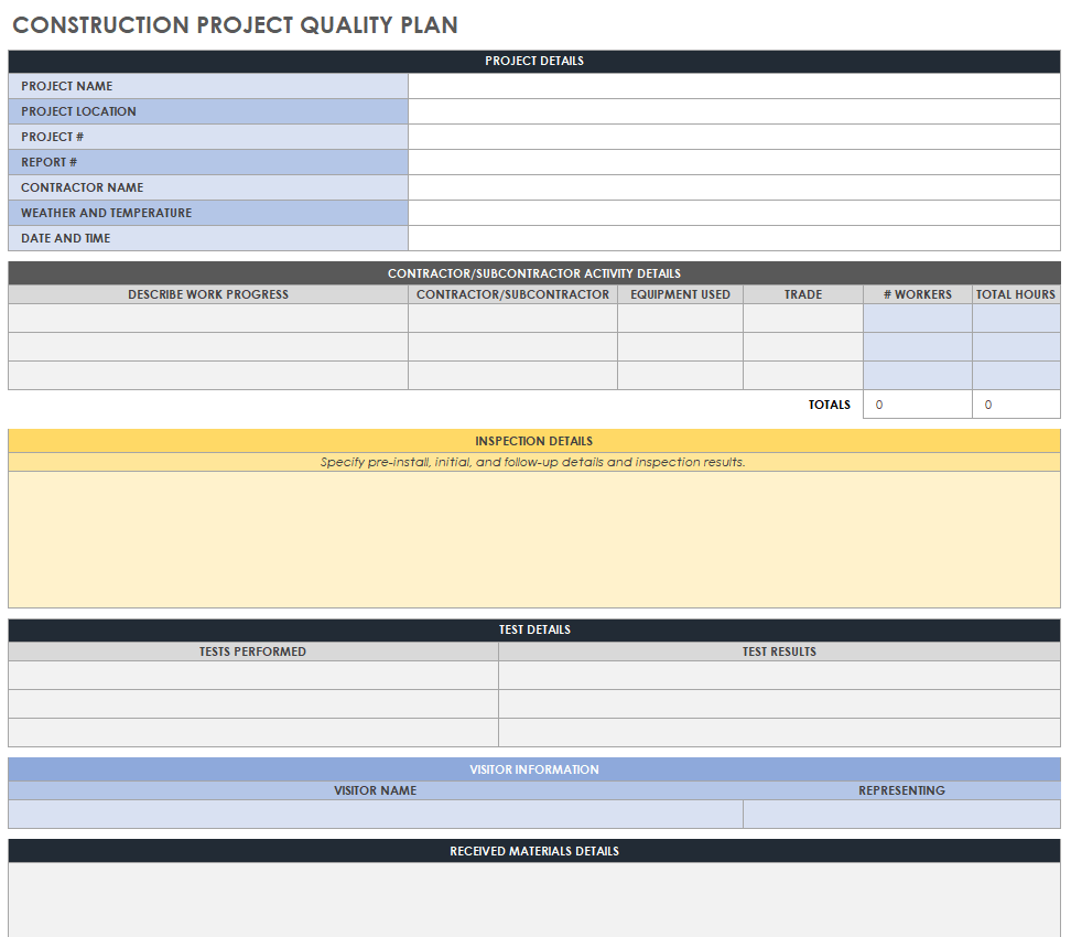 建设工程质量计划