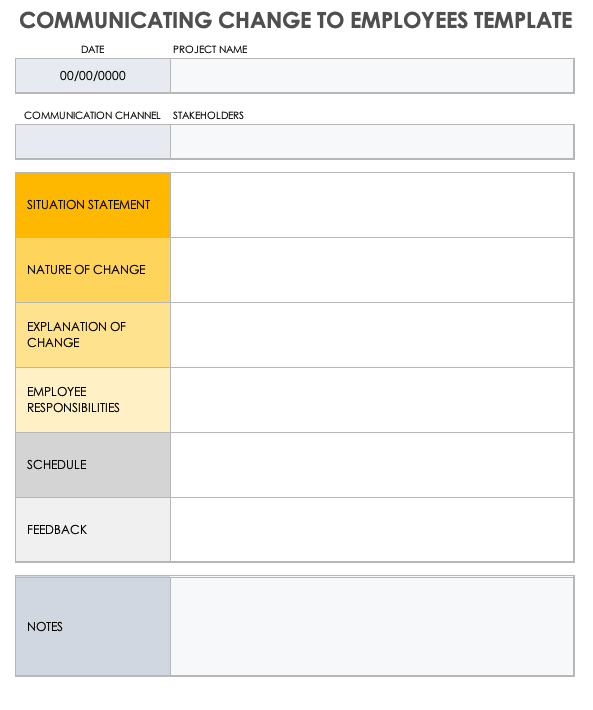 有限公司mmunicating Change to Employees Template