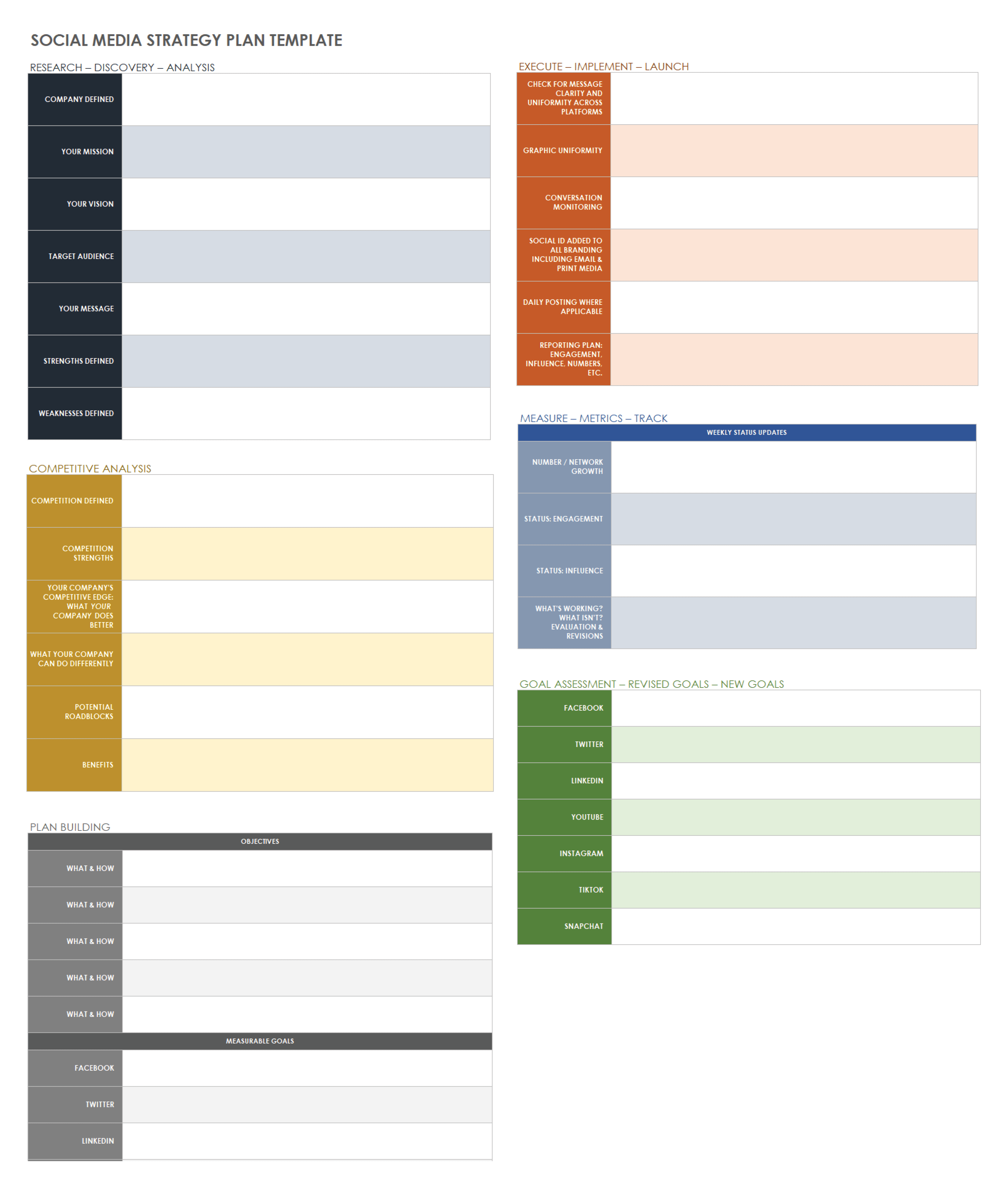 社会我dia Strategy Plan Template