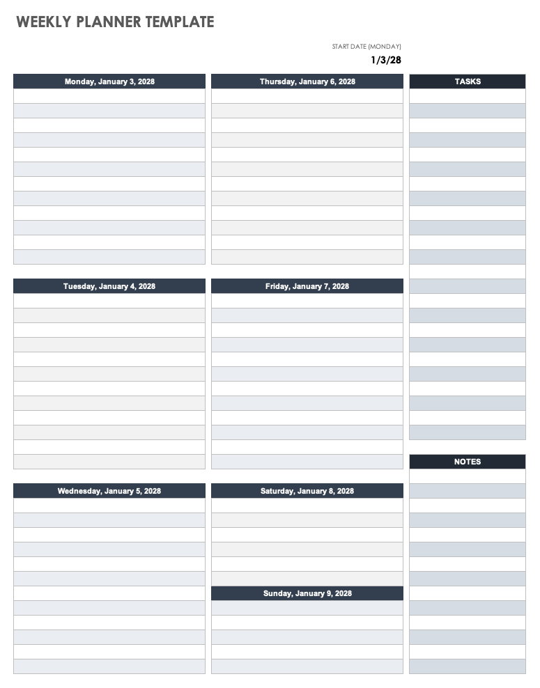 Weekly Planner Template