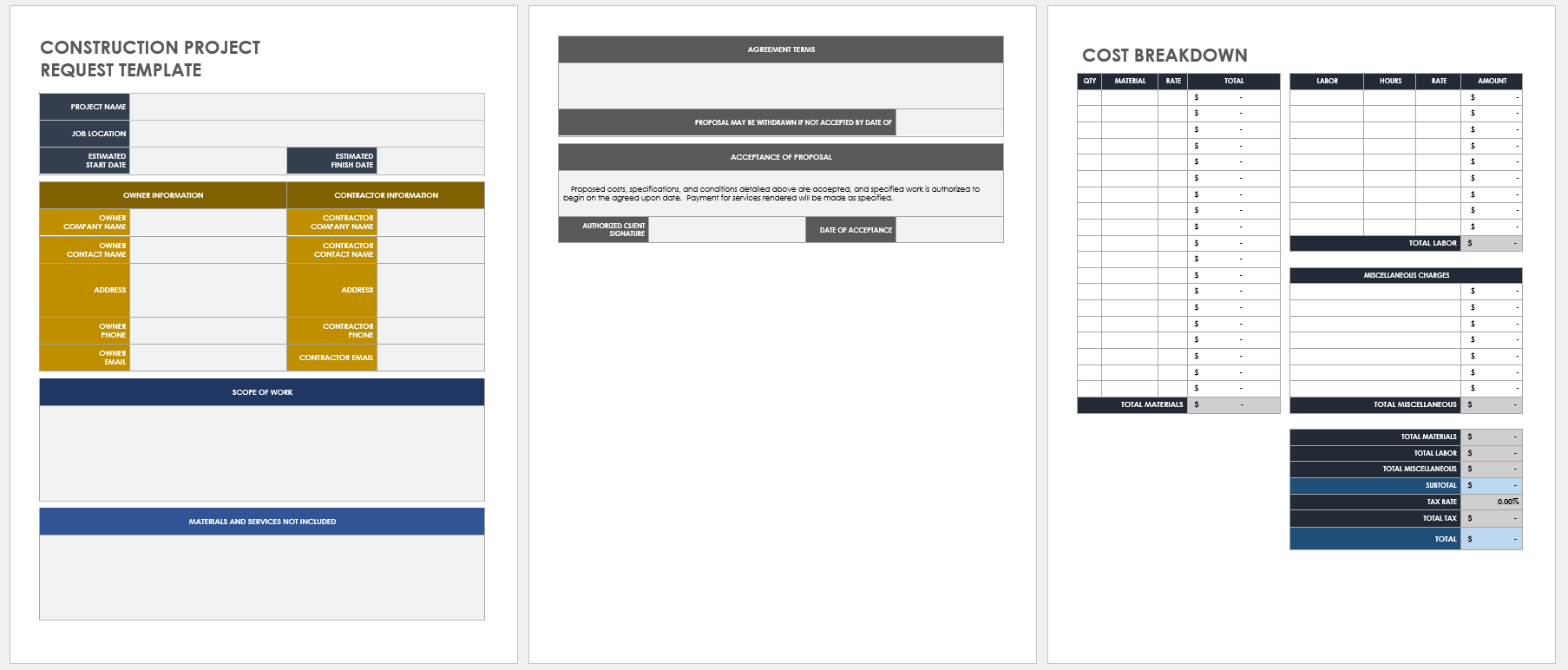 有限公司nstruction Project Request Template