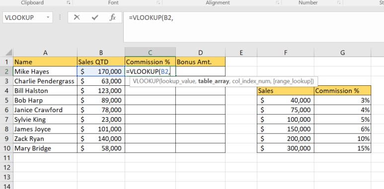 Excel approximate match argument