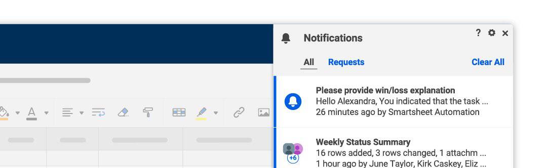 Use Smartsheet notifications